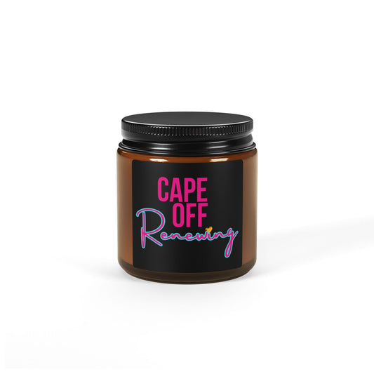 CAPE OFF Scented Soy Candle — Amber Jar Aromatherapy Candle